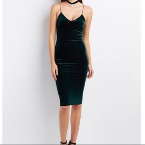 Velvet bodycon Midi Dress